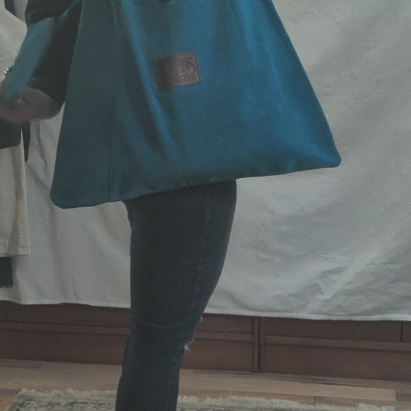 Turquoise Suede Hobo Tote by Gianni Notaro - Picture 15 of 15